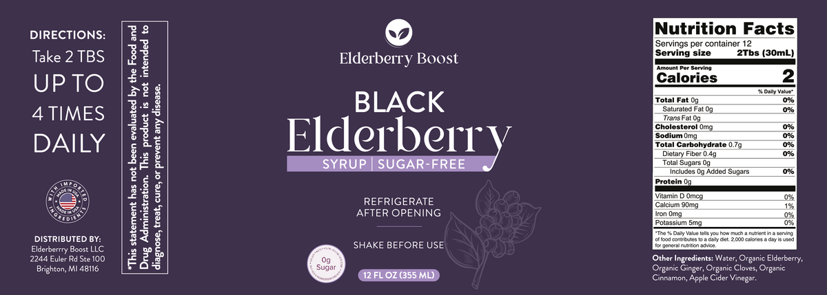 Organic Honey•Free Elderberry Boost (12oz)